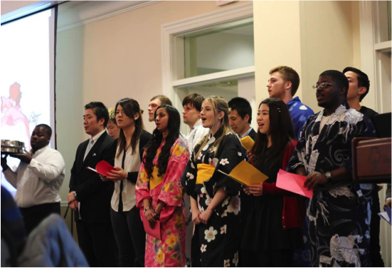 Students singing with instruments